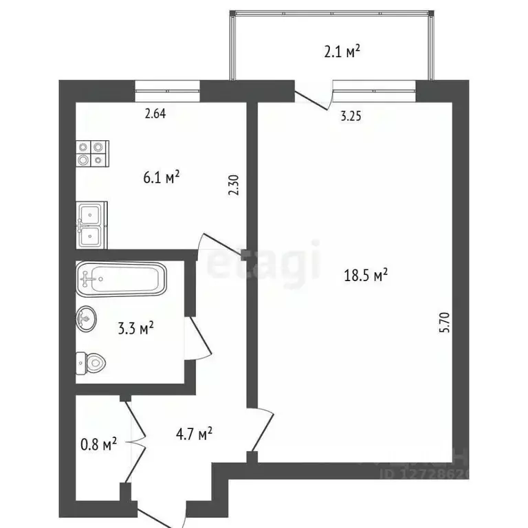 1-к кв. Калужская область, Малоярославец ул. Григория Соколова, 40 ... - Фото 1