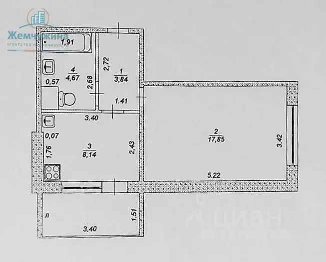 1-к кв. Ульяновская область, Димитровград Свирская ул., 33 (34.5 м) - Фото 1