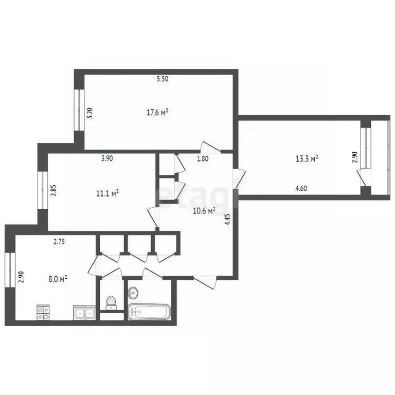 3-к кв. Ямало-Ненецкий АО, Новый Уренгой Советский мкр, 6/2 (67.9 м) - Фото 1