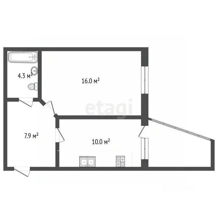 1-к кв. Тамбовская область, Тамбов Селезневская ул., 2Бк5 (39.5 м) - Фото 2