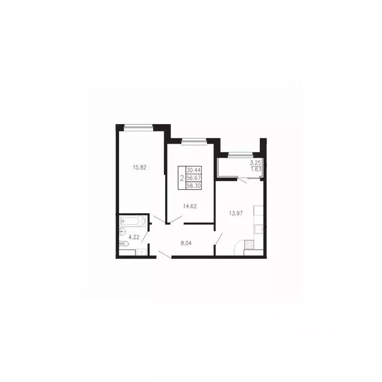 2-к кв. Крым, Феодосия муниципальный округ, Приморский пгт Просторы ... - Фото 1