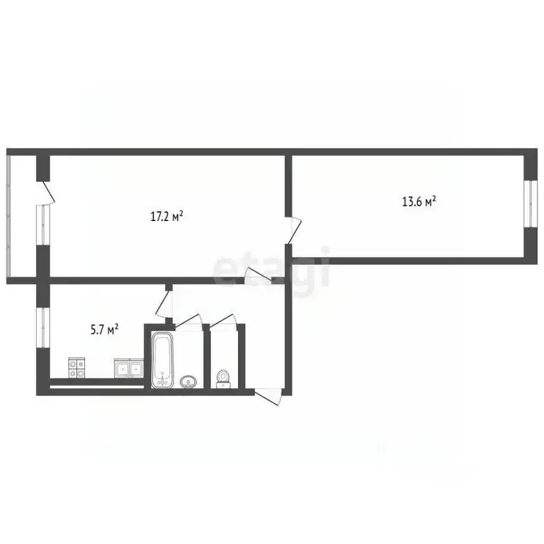 2-к кв. Челябинская область, Кыштым ул. Челюскинцев, 61 (43.7 м) - Фото 0