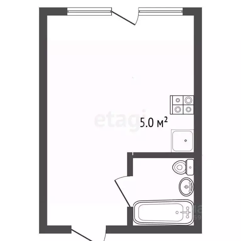 Студия Крым, Алушта Профессорский Уголок мкр,  (21.0 м) - Фото 2