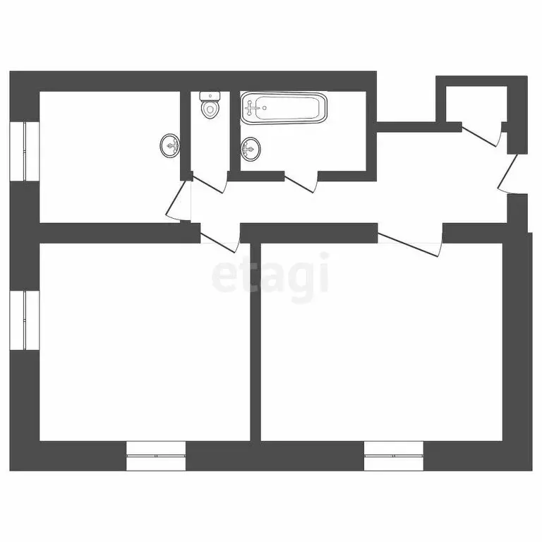 2-комнатная квартира: Ангарск, 55-й квартал, 25 (44 м) - Фото 0