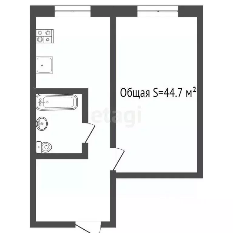 1-к кв. Кемеровская область, Кемерово ул. Веры Волошиной, 41А (46.0 м) - Фото 0