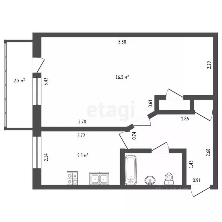 1-к кв. Санкт-Петербург, Санкт-Петербург, Павловск Гуммолосаровская ... - Фото 2