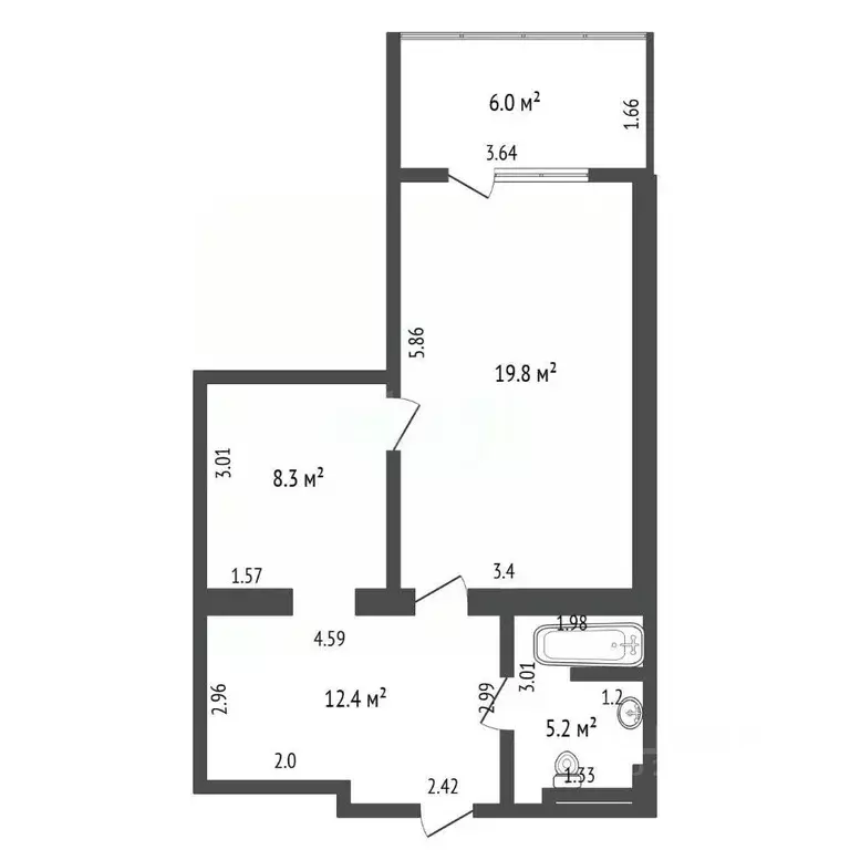 2-к кв. Севастополь ул. Парковая, 7 (51.7 м) - Фото 2