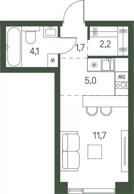 Студия Москва проезд 4-й Красногорский, 3 (24.7 м) - Фото 0