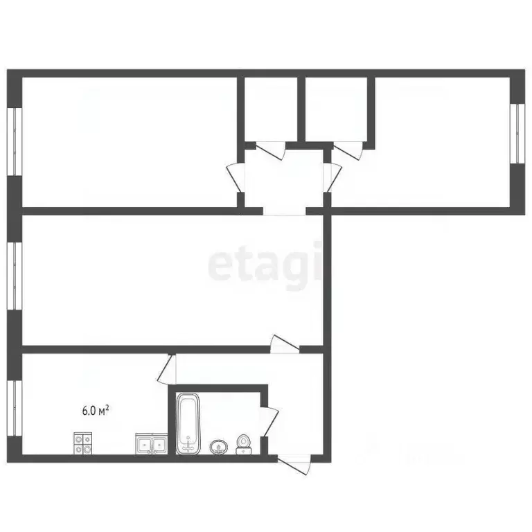 3-к кв. Костромская область, Кострома Никитская ул., 55 (55.3 м) - Фото 0