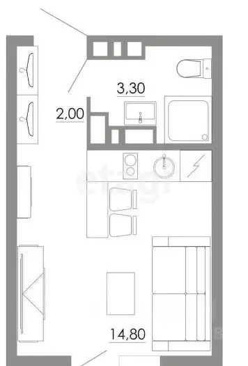 Комната Татарстан, Казань ул. Братьев Касимовых, 6 (12.0 м) - Фото 1