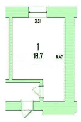 Апартаменты-студия, 16,7 м, 1/9 эт. - Фото 0