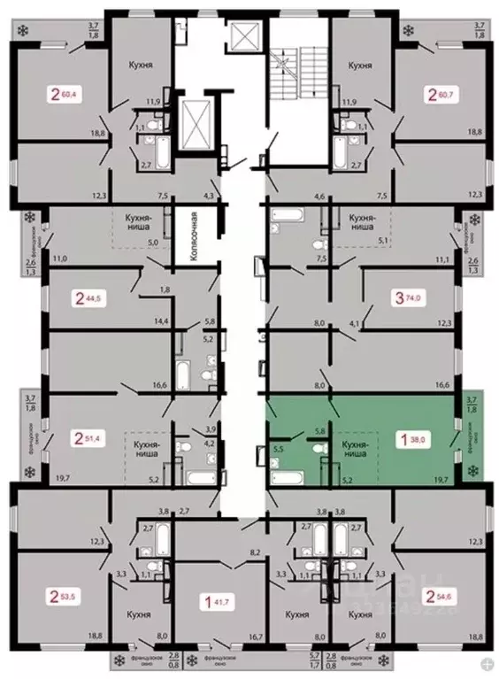 1-к кв. Красноярский край, Красноярск ул. Калинина (38.0 м) - Фото 2