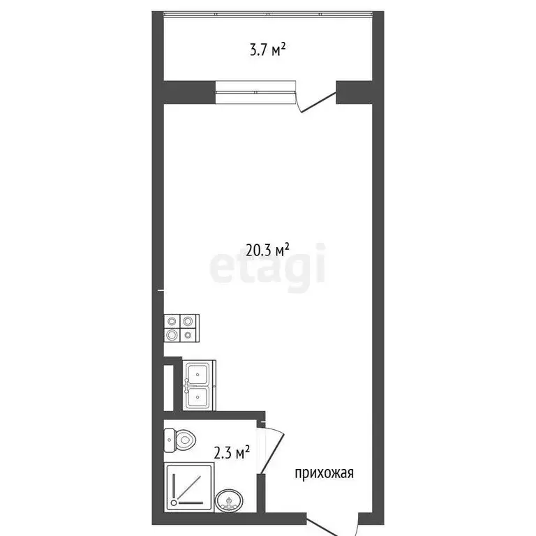 Квартира-студия: Саранск, улица Косарева, 113 (22.4 м) - Фото 1