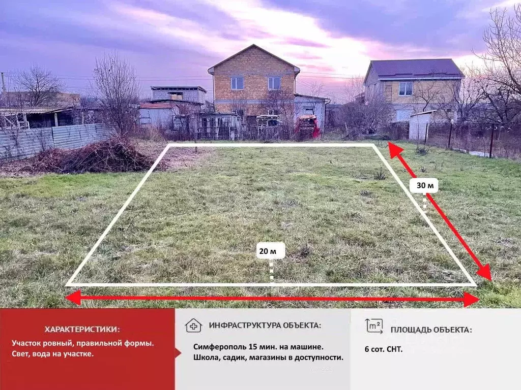 Участок в Крым, Симферопольский район, Чистенское с/пос, Ивушка ... - Фото 1