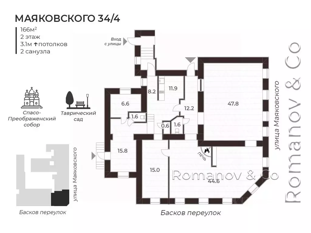 5-к кв. Санкт-Петербург ул. Маяковского, 34/4 (166.0 м) - Фото 2