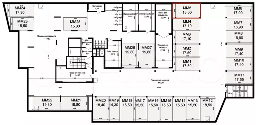 Машиноместо, 18м - Фото 0