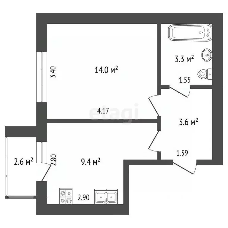 1-к кв. Ярославская область, Рыбинский муниципальный округ, пос. ... - Фото 1