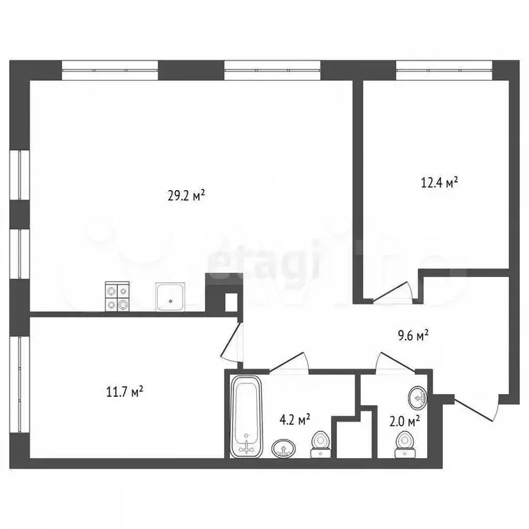 2-к. квартира, 69 м, 7/9 эт. - Фото 0