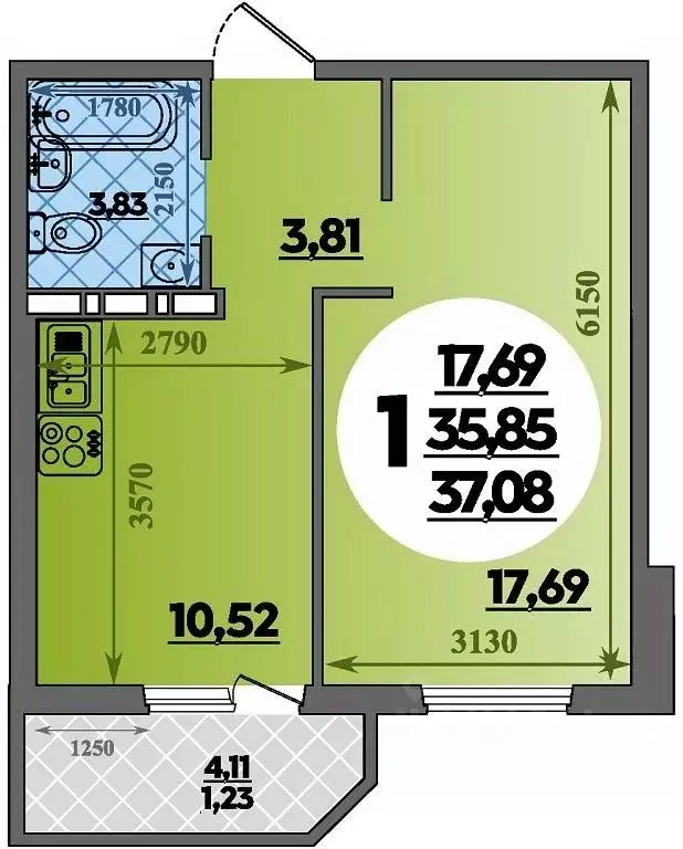 1-к кв. Краснодарский край, Краснодар ул. Генерал-лейтенанта ... - Фото 1