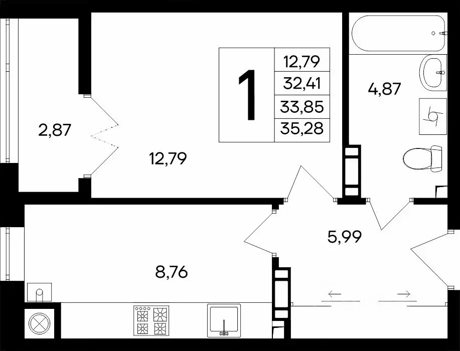 1-к кв. Крым, Евпатория Сезоны жилой комплекс (35.28 м) - Фото 1