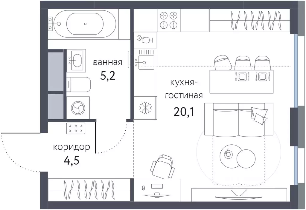 Студия Москва Сиреневый парк жилой комплекс (29.8 м) - Фото 0