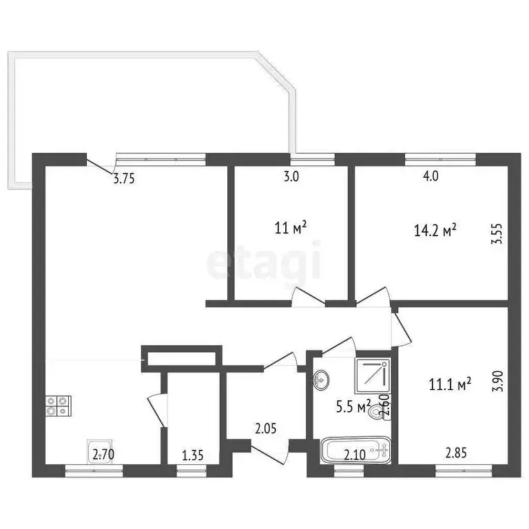 Дом в Калининградская область, Гурьевский муниципальный округ, посёлок ... - Фото 2