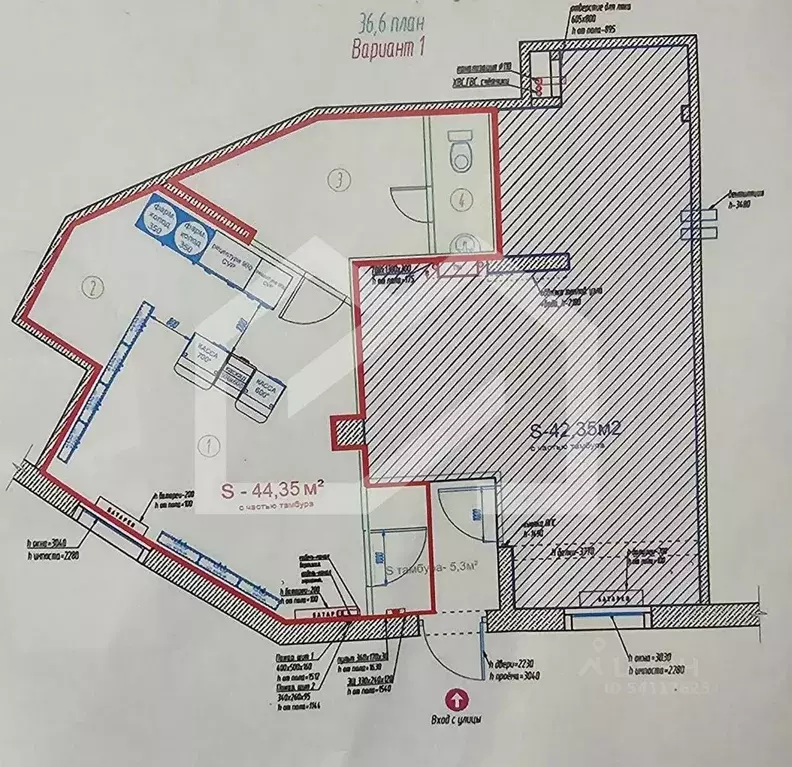 Помещение свободного назначения в Москва ул. Николая Озерова, 2к1 (42 ... - Фото 1