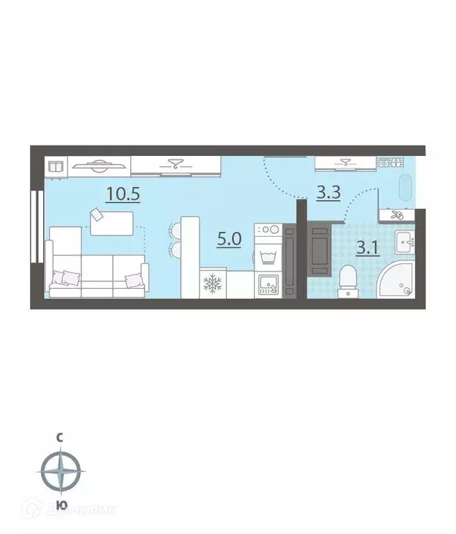Продаётся квартира-студия, 21.9 м - Фото 1