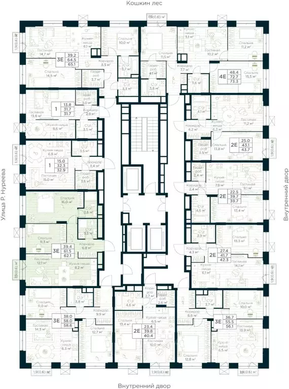 2-к кв. Башкортостан, Уфа Глумилино жилрайон, Урман Сити жилой ... - Фото 2