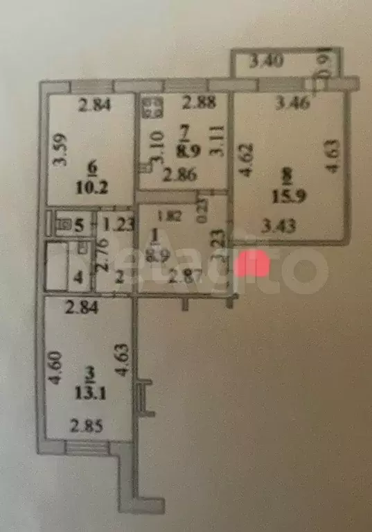 3-к. квартира, 64 м, 1/10 эт. - Фото 0