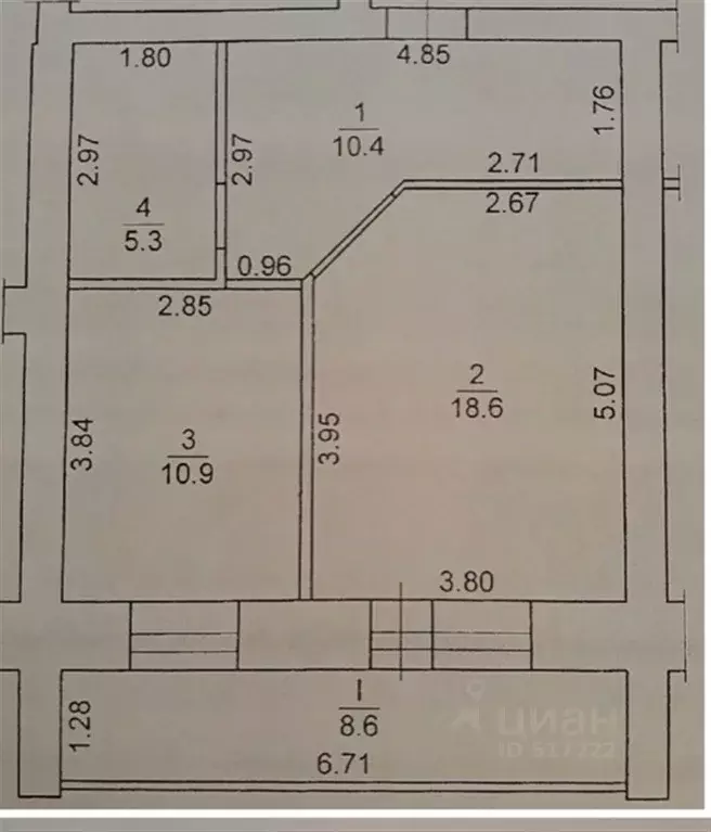 1-к кв. Томская область, Томск тракт Иркутский, 206 (45.2 м) - Фото 1