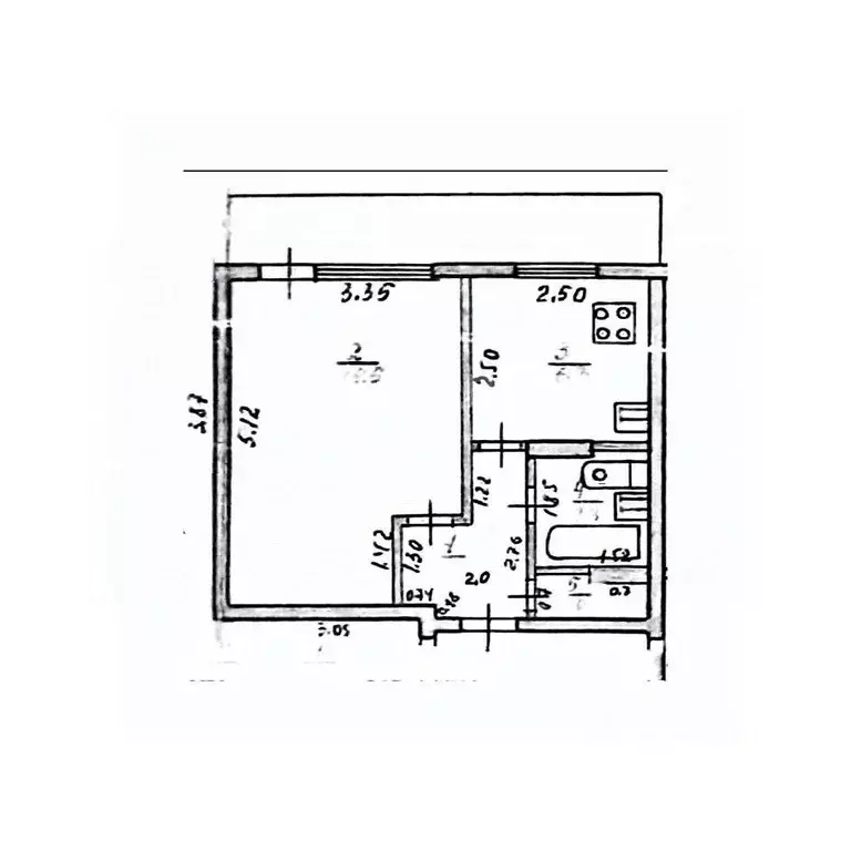 1-к кв. Татарстан, Нижнекамск Спортивная ул. (29.4 м) - Фото 2