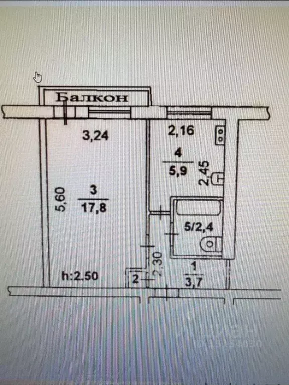 1-к кв. Хабаровский край, Хабаровск ул. Суворова, 32 (31.0 м) - Фото 2