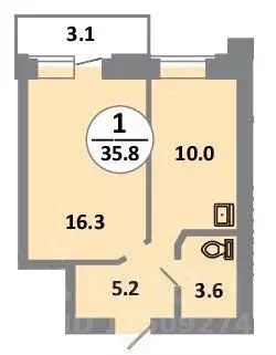 1-к кв. Красноярский край, Красноярск просп. 60 лет Образования СССР, ... - Фото 1