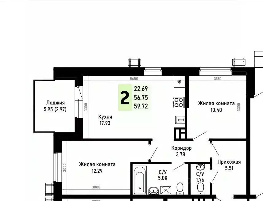 2-к кв. Краснодарский край, Анапа муниципальный округ, Нижняя ... - Фото 1