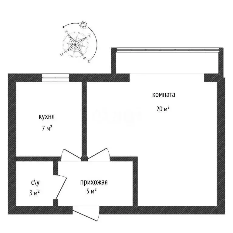 1-комнатная квартира: Майкоп, улица Коммунаров, 13 (32 м) - Фото 0