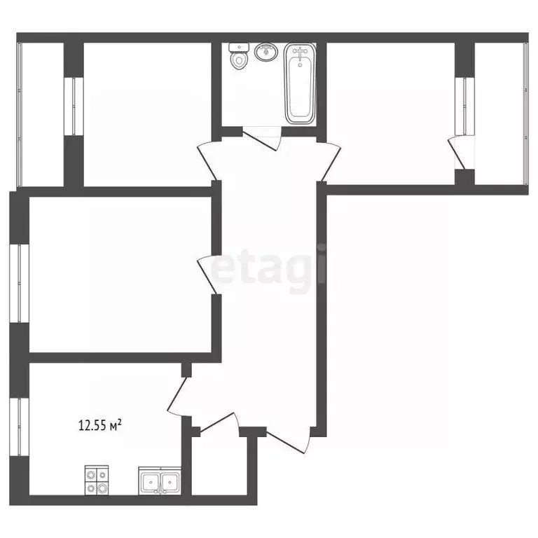 3-к кв. Ярославская область, Ярославский муниципальный округ, пос. ... - Фото 2