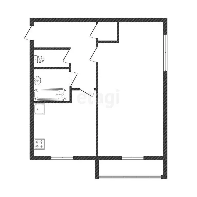 1-комнатная квартира: Белгород, улица Губкина, 42Г (36 м) - Фото 1