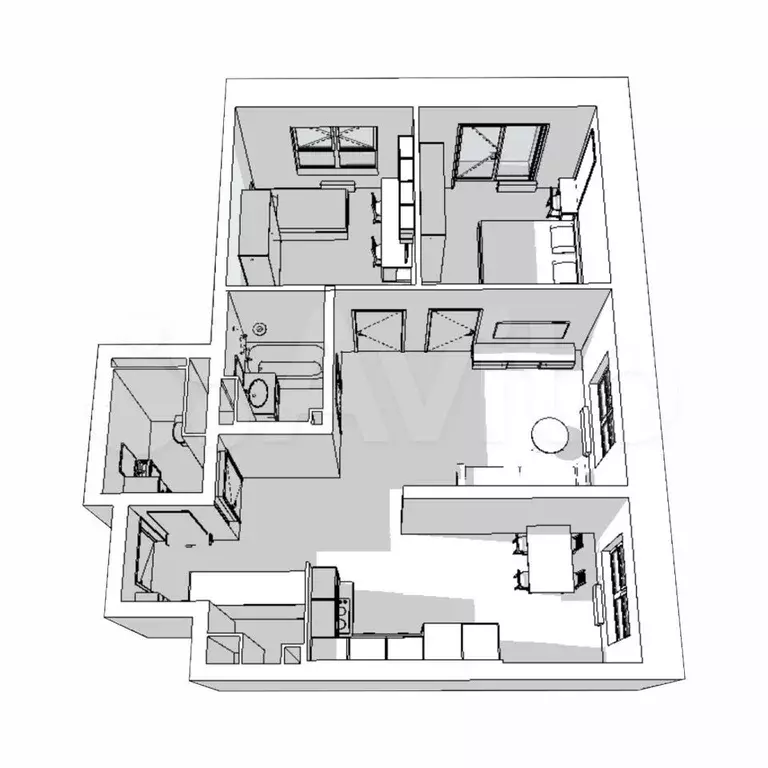 3-к. квартира, 71 м, 6/12 эт. - Фото 1