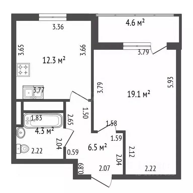 1-к кв. Санкт-Петербург Бокситогорская ул., 27 (42.2 м) - Фото 1