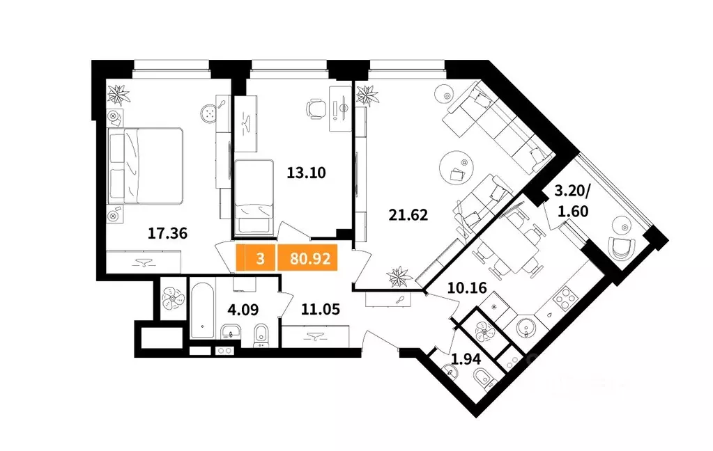 3-к кв. Московская область, Химки Планерный квартал жилой комплекс ... - Фото 0