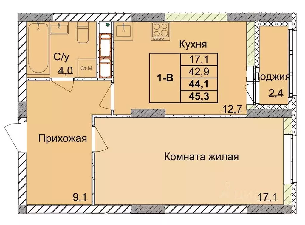 1-к кв. Нижегородская область, Нижний Новгород 1-я Оранжерейная ул. ... - Фото 0