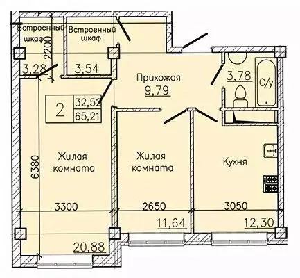 2-к кв. Ставропольский край, Пятигорск ул. Ермолова, 28А (68.6 м) - Фото 1