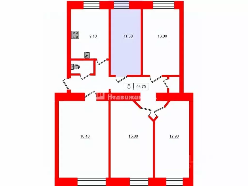 Комната Санкт-Петербург пер. Щербаков, 2/58 (11.3 м) - Фото 1