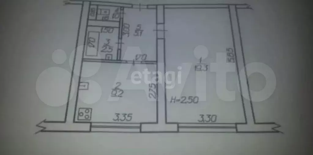 1-к. квартира, 37,1 м, 5/5 эт. - Фото 0