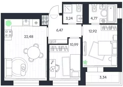 2-комнатная квартира: Петровский, Шоссейный проезд, 25 (64.21 м) - Фото 1