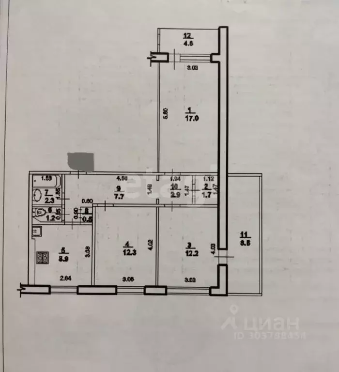 3-к кв. Башкортостан, Уфа ул. Максима Рыльского, 24 (66.7 м) - Фото 0