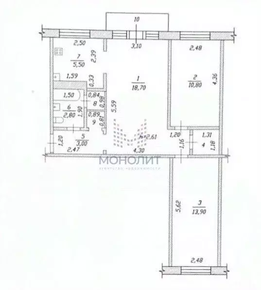 3-к кв. Чувашия, Чебоксары ул. Пирогова, 8к1 (60.5 м) - Фото 1