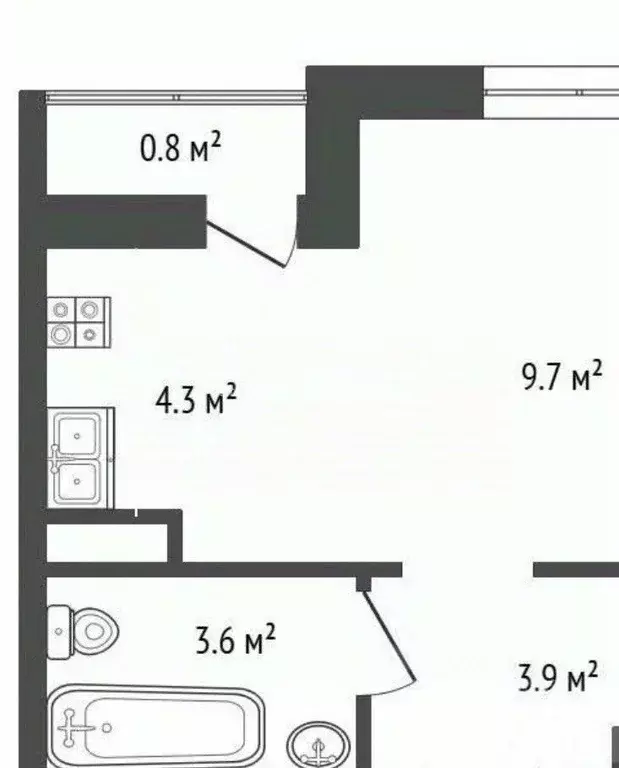 Студия Москва Скандинавия жилой комплекс, ул. Эдварда Грига, 18к1 ... - Фото 2