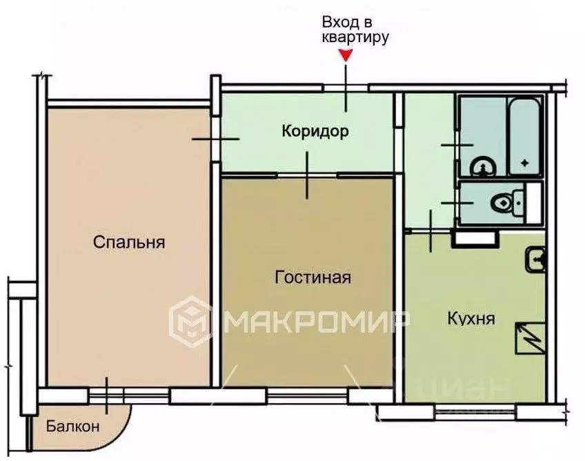 2-к кв. Московская область, Люберцы Комсомольский просп., 10/1 (53.8 ... - Фото 1